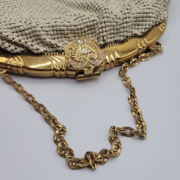 VTG Whiting & Davis Mesh Handbag with Rhinestone Clasp - Picture 4 of 16